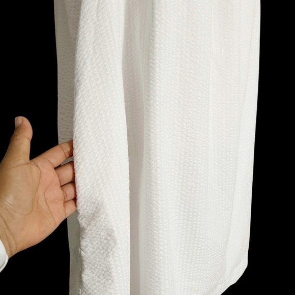 Madewell Puff-Sleeve A-Line Mini Dress in Seersucker Stripe Size L - Picture 9 of 10